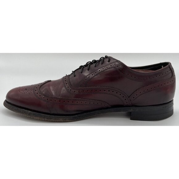 Vintage Florsheim Imperial Men’s 11C Wingtip Oxford Burgundy Leather Dress Shoes - Picture 5 of 12